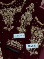 Afsafa Maroon Embroidered Lawn 3 Piece Suit