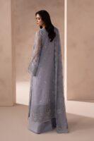 Afsafa Lavender Chiffon Embroidered 3 Piece Suit