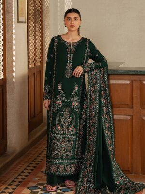 Afsafa Green Embroidered Egyptian Lawn 3 Piece Suit