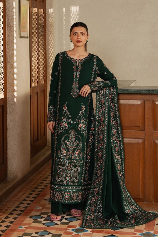 Afsafa Green Embroidered Egyptian Lawn 3 Piece Suit