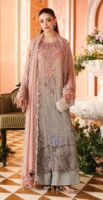 Afsafa Dusty Pink Embroidered Chiffon 3 Piece Suit