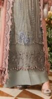 Afsafa Dusty Pink Embroidered Chiffon 3 Piece Suit