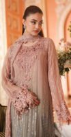 Afsafa Dusty Pink Embroidered Chiffon 3 Piece Suit
