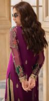 Afsafa Purple Embroidered Chiffon 3 Piece Suit